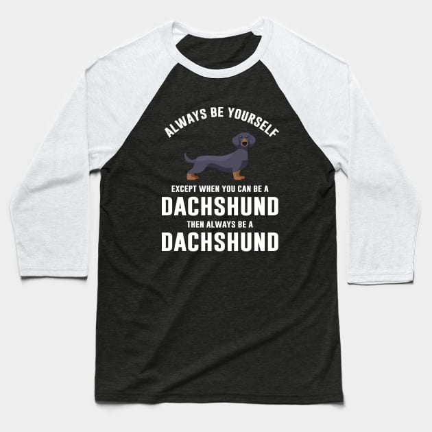 Funny Dachshund Dog Baseball T-Shirt by sunima